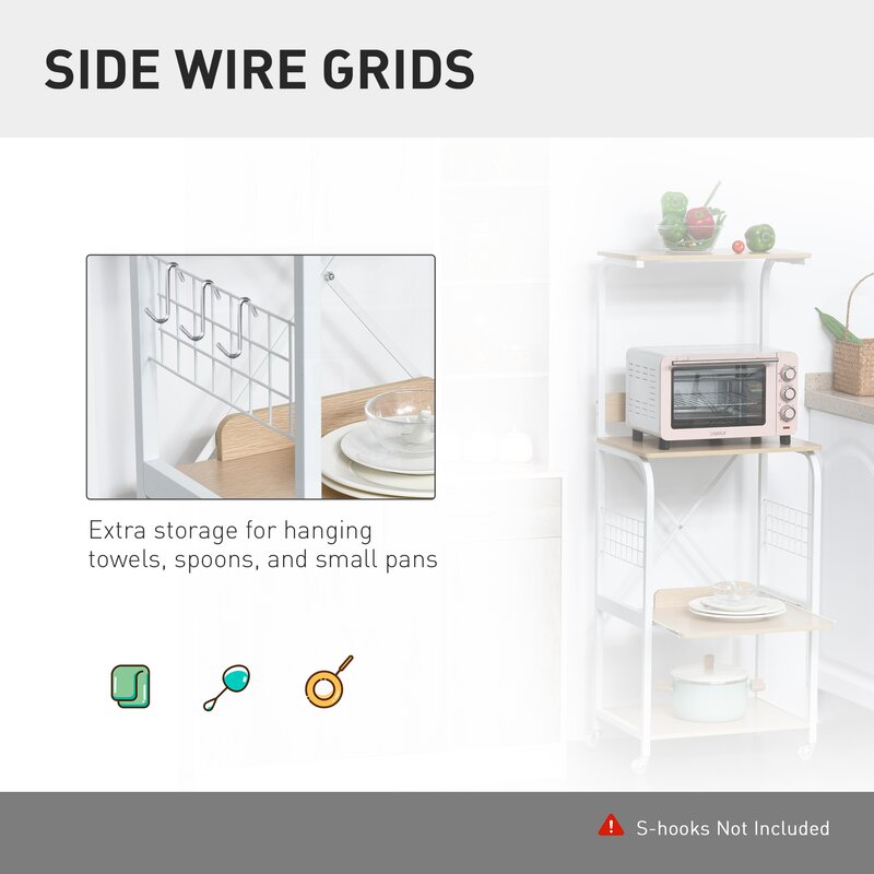 Wallen Baker's Kitchen Organizer Trolley Decor Rack - waseeh.com
