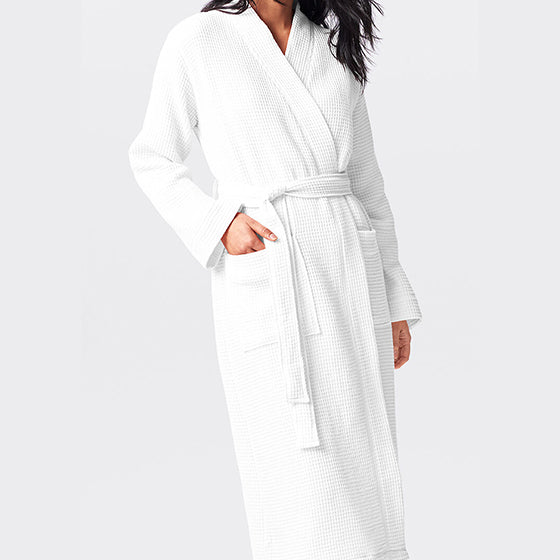 Waffle Weave Cotton Bathrobe