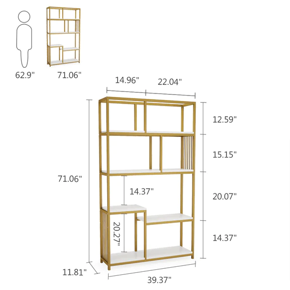 Auriferous Living Drawing Room Bookcase Shelve Organizer Rack Decor - waseeh.com