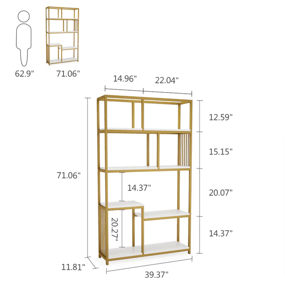 Auriferous Living Drawing Room Bookcase Shelve Organizer Rack Decor - waseeh.com