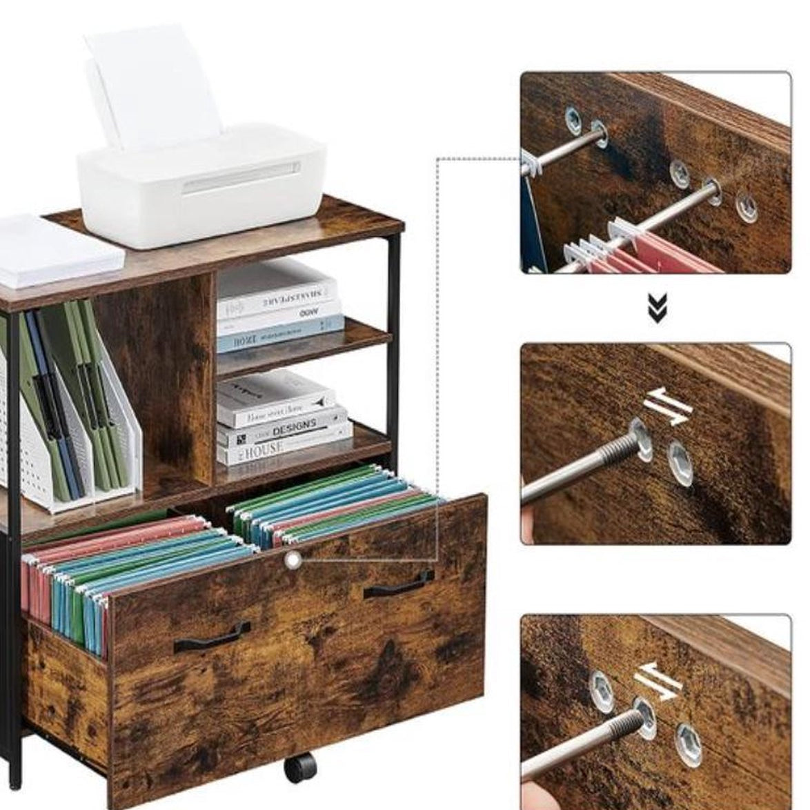 Bookfield Cabinet Home Office Bookcase Organizer Rack Stand - waseeh.com