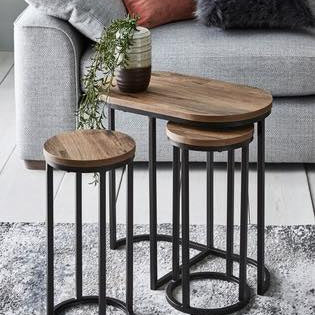 Round Nesting Living Lounge Bedroom Side Tables (Set of 3) - waseeh.com