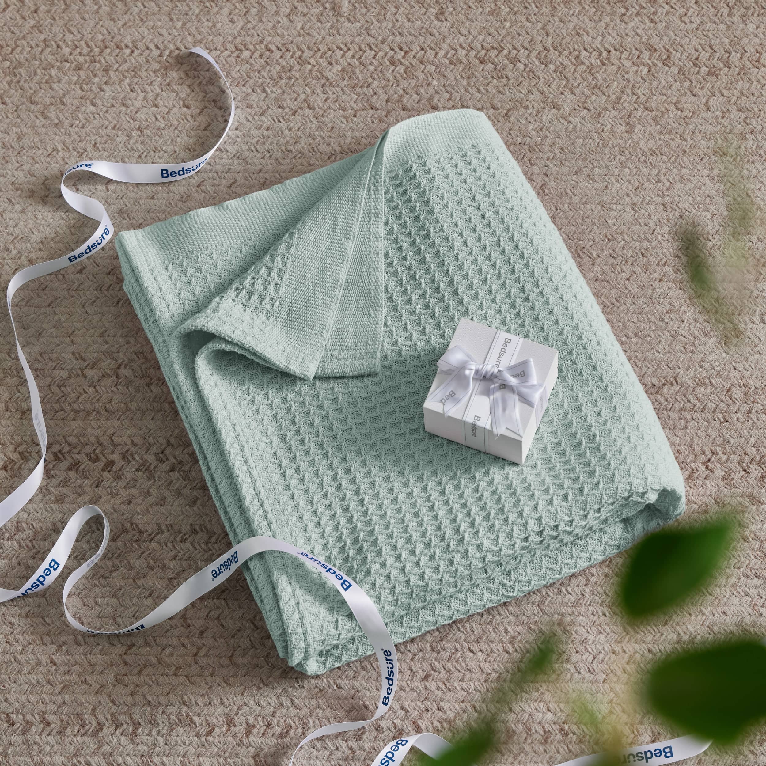 100% Cotton Waffle Blankets - Mint