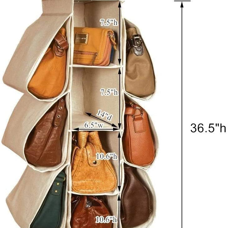 Hanging Purse Organizer 10 Compartments