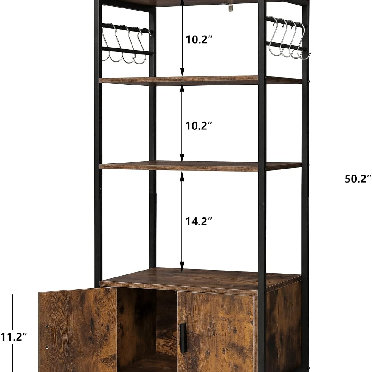 Iwell Living Dining Room Kitchen Microwave Stand Cabinet Utility Storage Shelve Rack