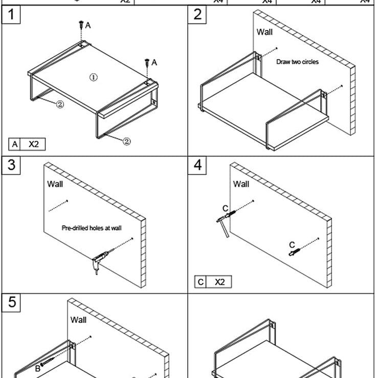 Carbonized Lounge Livin g Room Floating Organizer Shelve (Set of 2) - waseeh.com