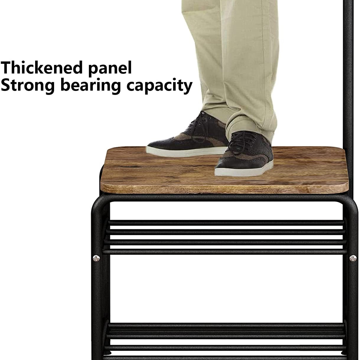 Out Bounds Industrial Coat Shoe Tree Entryway Living Bedroom Organizer Rack - waseeh.com