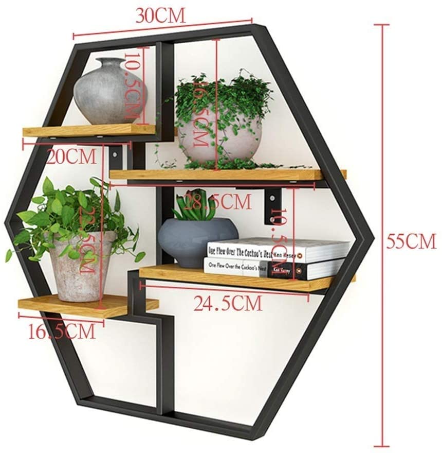 Étagère Wall Solid Wood Living Lounge Drawing Room Metal Floating Organizer Shelve Decor - waseeh.com