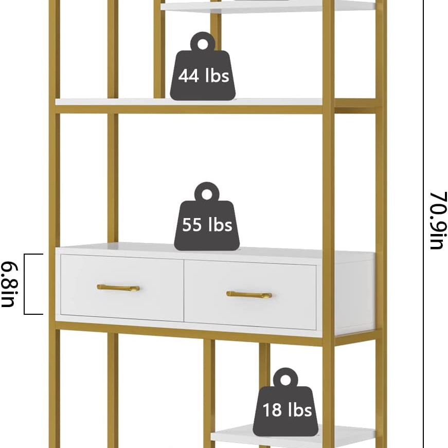Kaylani Living Room Bookcase Shelve Organizer Storage Rack Decor - waseeh.com