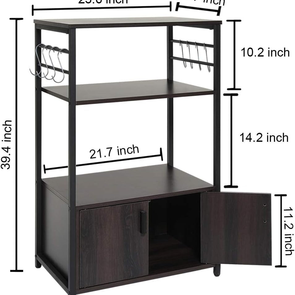 Iwell Living Dining Room Kitchen Microwave Stand Cabinet Utility Storage Shelve Rack