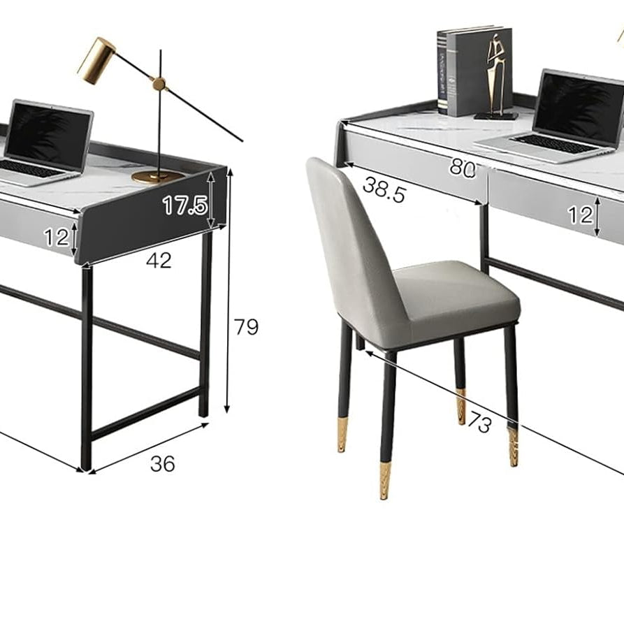 Dewy Modern Luxury Writing Computer Desk Workstation Table with Drawers