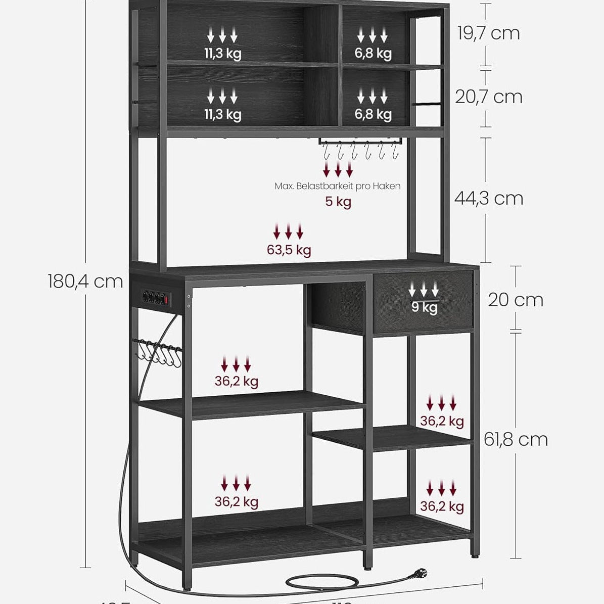 Varlet Microwave Oven Storage Drawer Kitchen Rack