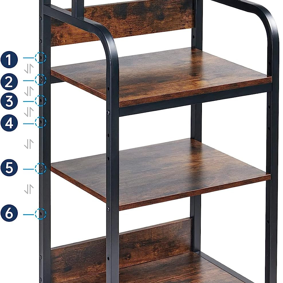Printer Stand with Adjustable Storage Shelf, Large Tall Printer Table with Wheels - waseeh.com