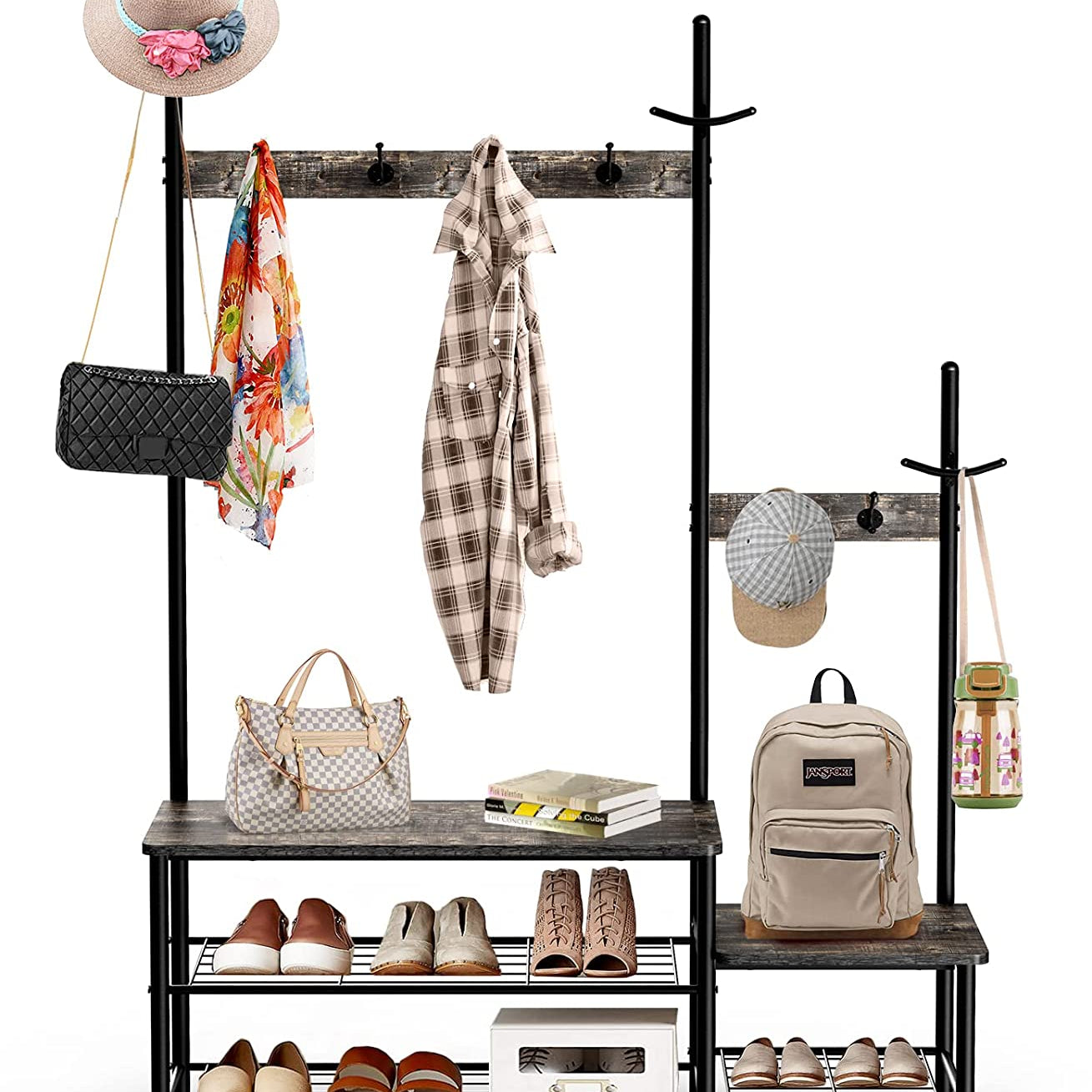 Progeny Tree Coat Shoe Bench Entryway Sturdy Organizer Storage Shelve Rack - waseeh.com