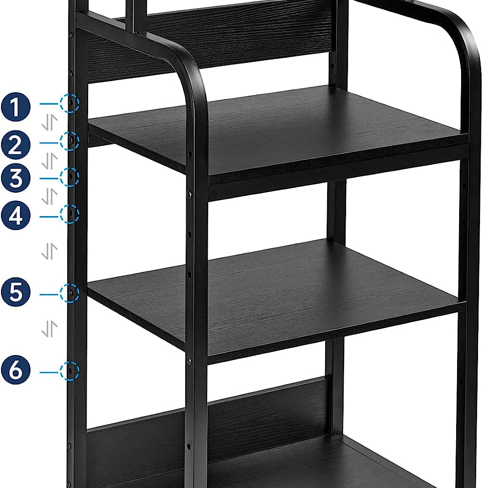 Printer Stand with Adjustable Storage Shelf, Large Tall Printer Table with Wheels - waseeh.com