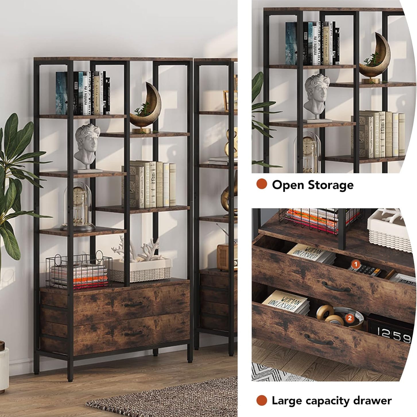 Little Tree Kitchen Storage Shelve Lounge Living Bedroom Bookcase with Drawers