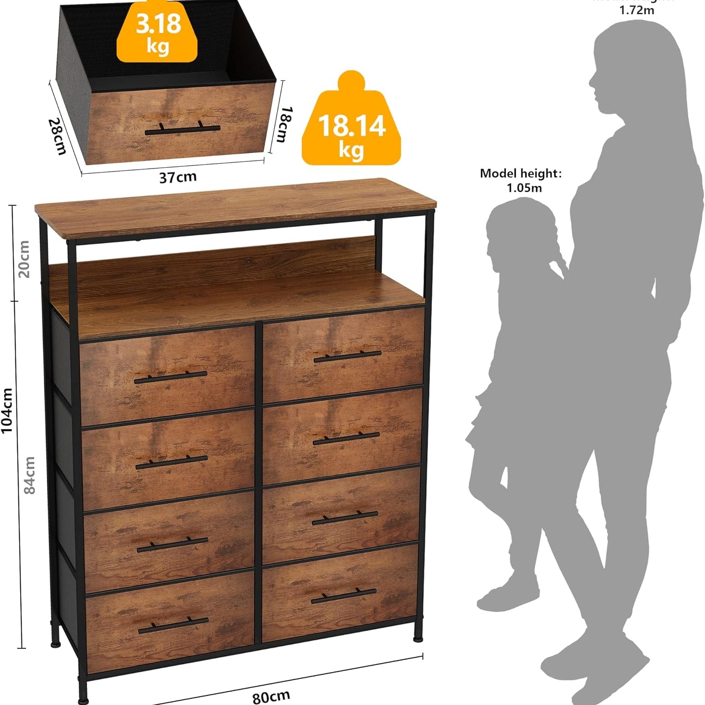 Armove Dresser Bedroom Lounge Living Room Cloth Fabrics Storage Table