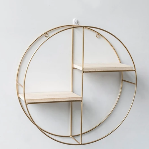 Wall-Mounted "Round" Metal Storage Frame Shelve Decor - waseeh.com