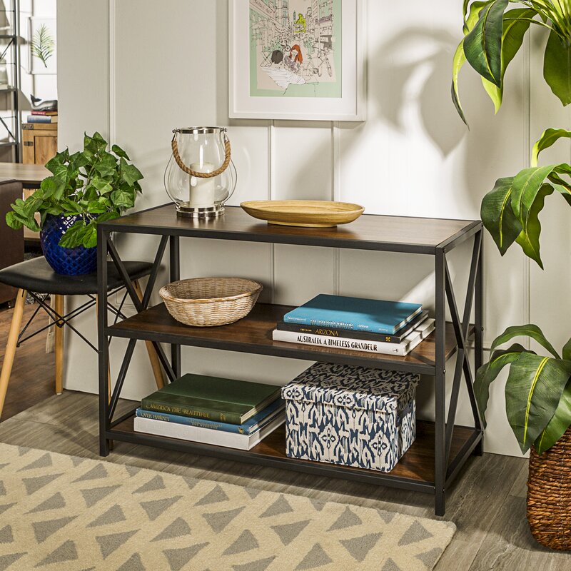 Carbon X-Frame Bookcase Console Organizer Rack Table - waseeh.com