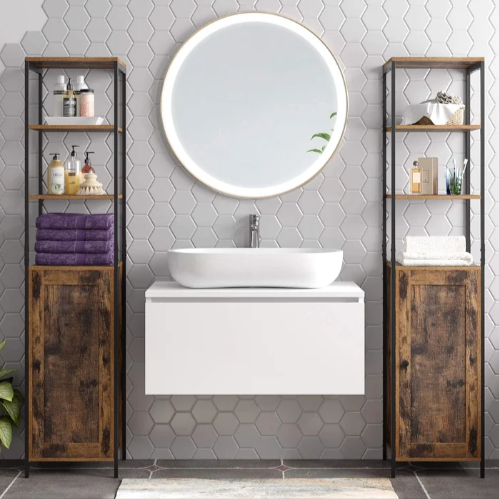 Leigh Freestanding Kitchen Bathroom Organizer Cabinet Rack - waseeh.com