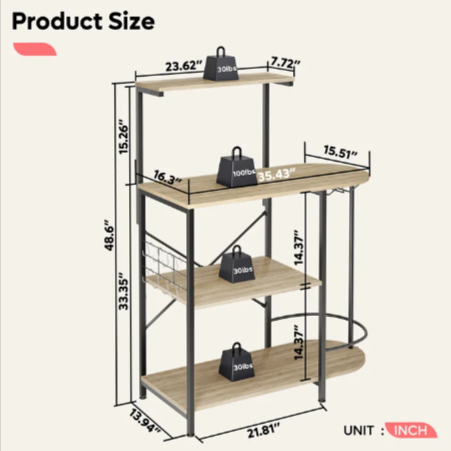 Manzanares Standard Baker's Kitchen Organizer Rack - waseeh.com