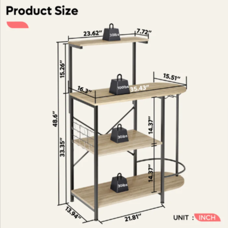 Manzanares Standard Baker's Kitchen Organizer Rack - waseeh.com