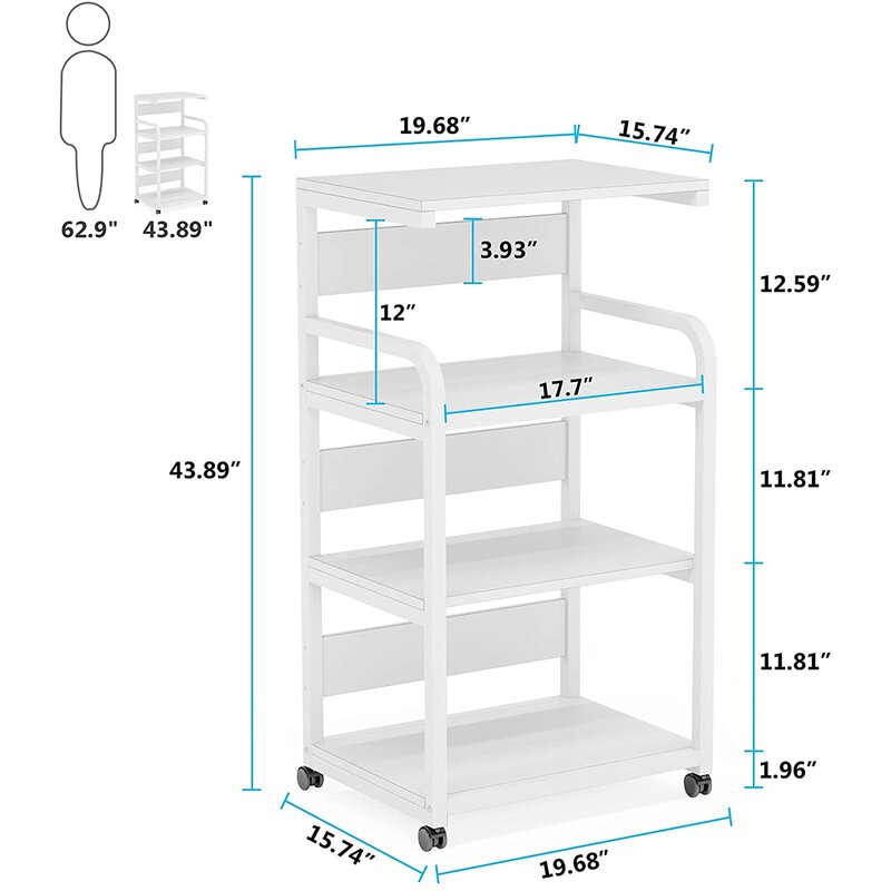Alvaro Kitchen Moving Trolley Organizer Rack - waseeh.com