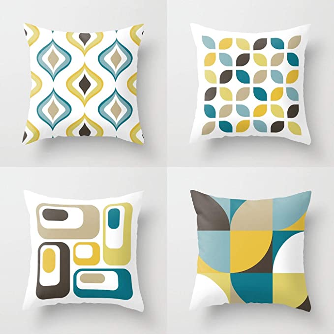 Rectangular Vintage Retro Decorative Pack of 4