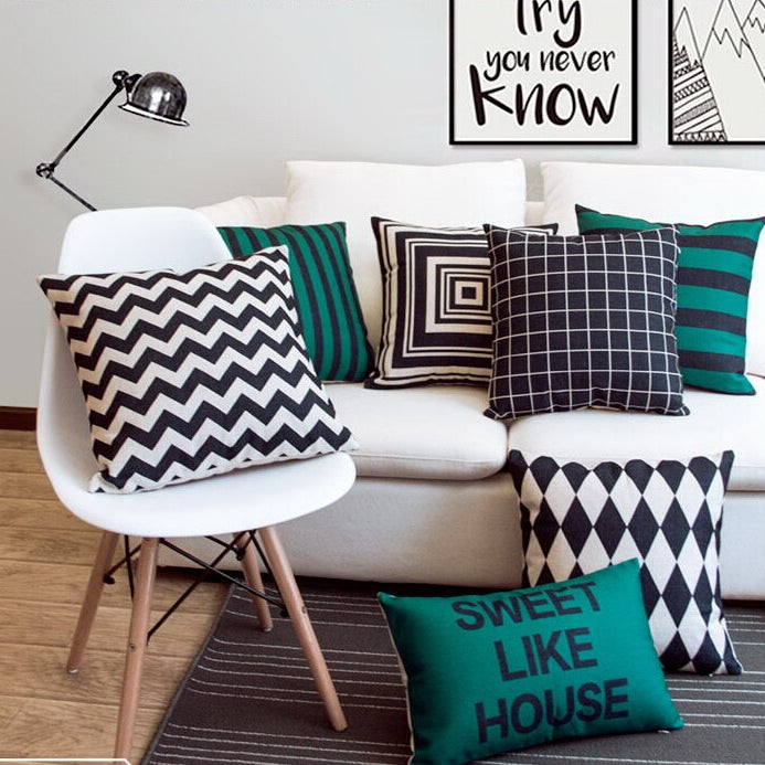 Green House Geometric Cushion Cover Pack 7