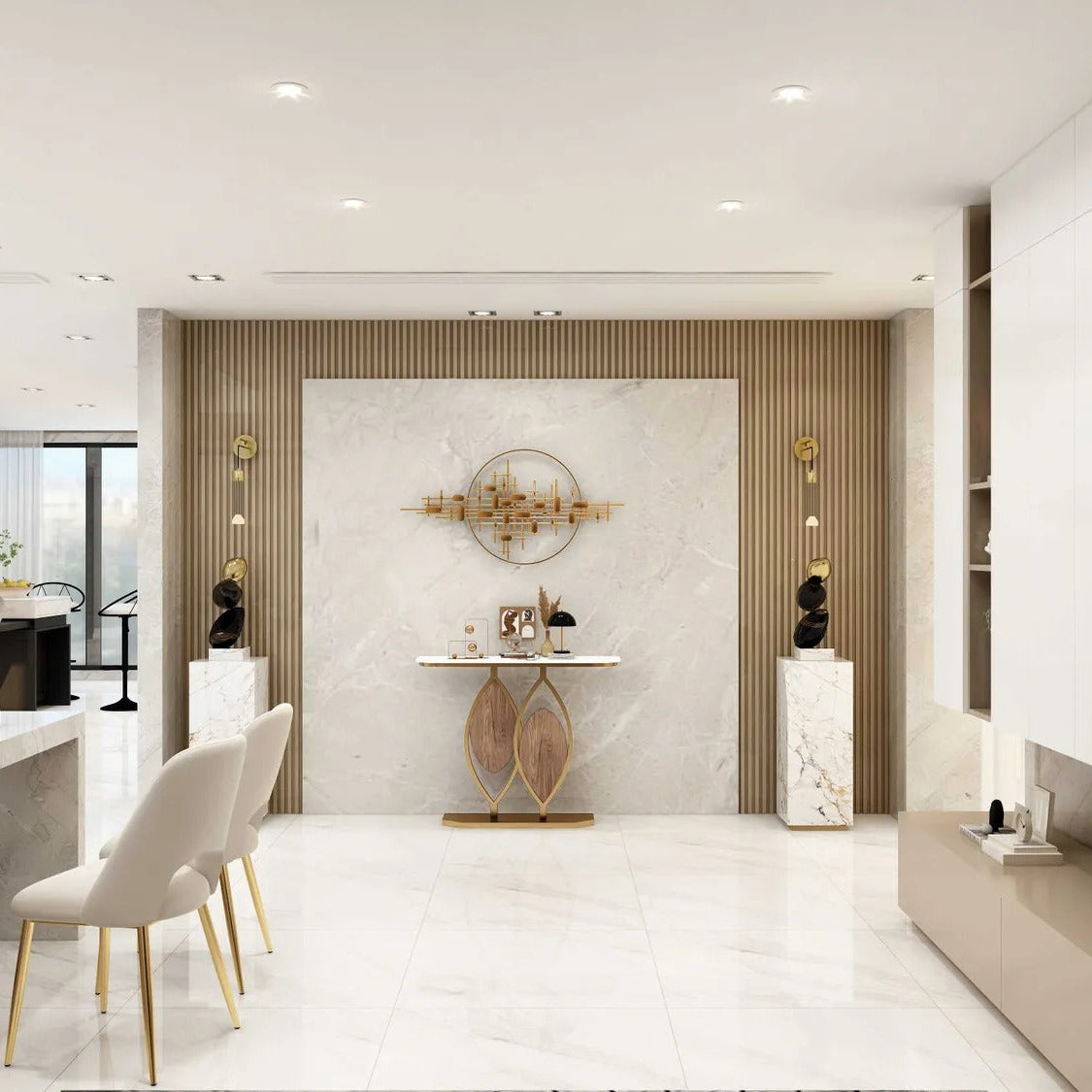 Mock Living Lounge Bedroom LED Entryway Wall Console Table - waseeh.com