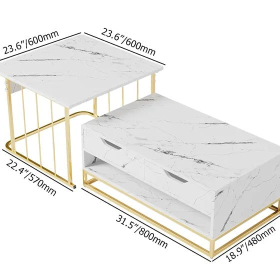 Abide Living Lounge Dining Room Nesting Coffee Center Table (Set of 2) - waseeh.com