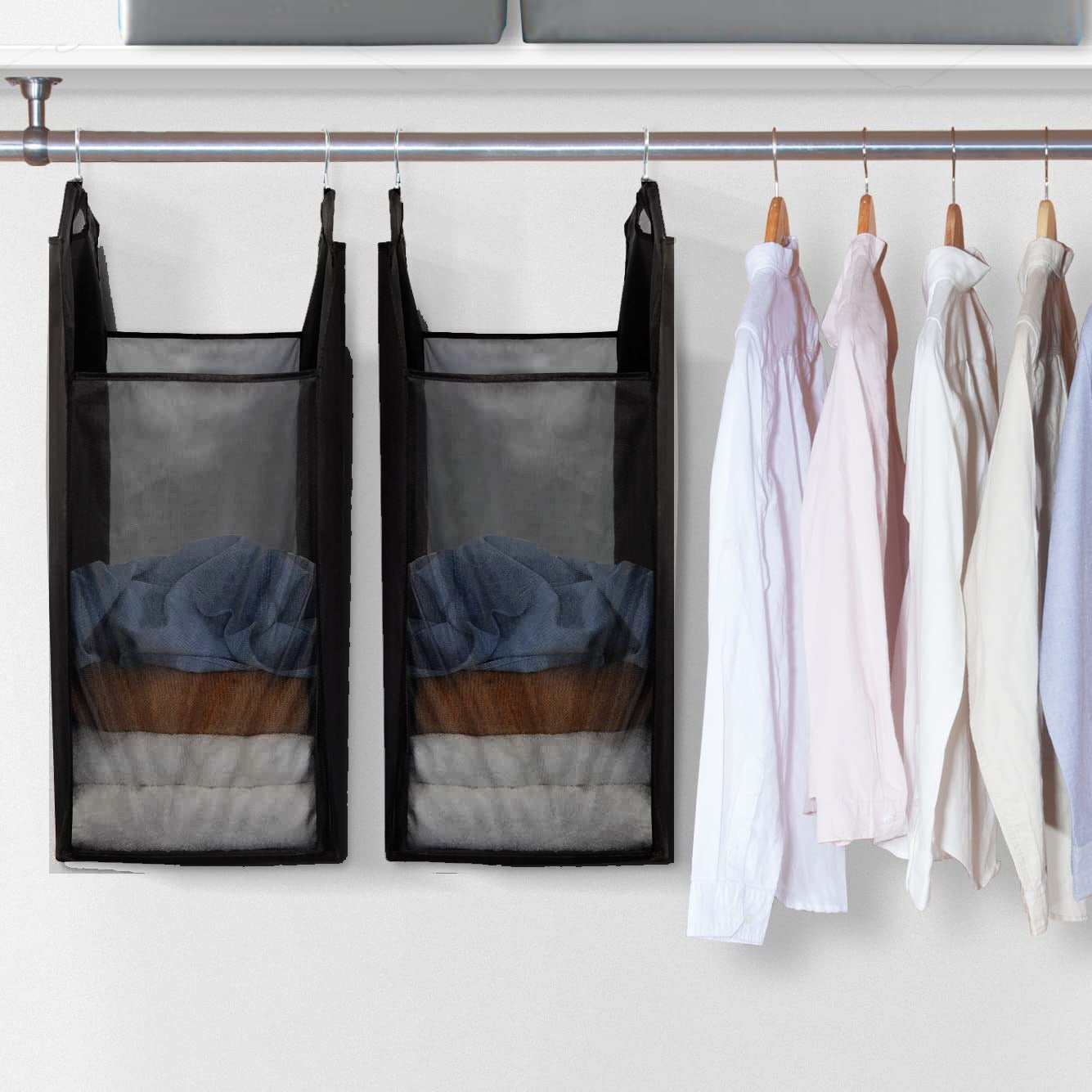 Hanging Laundry Hamper - Black