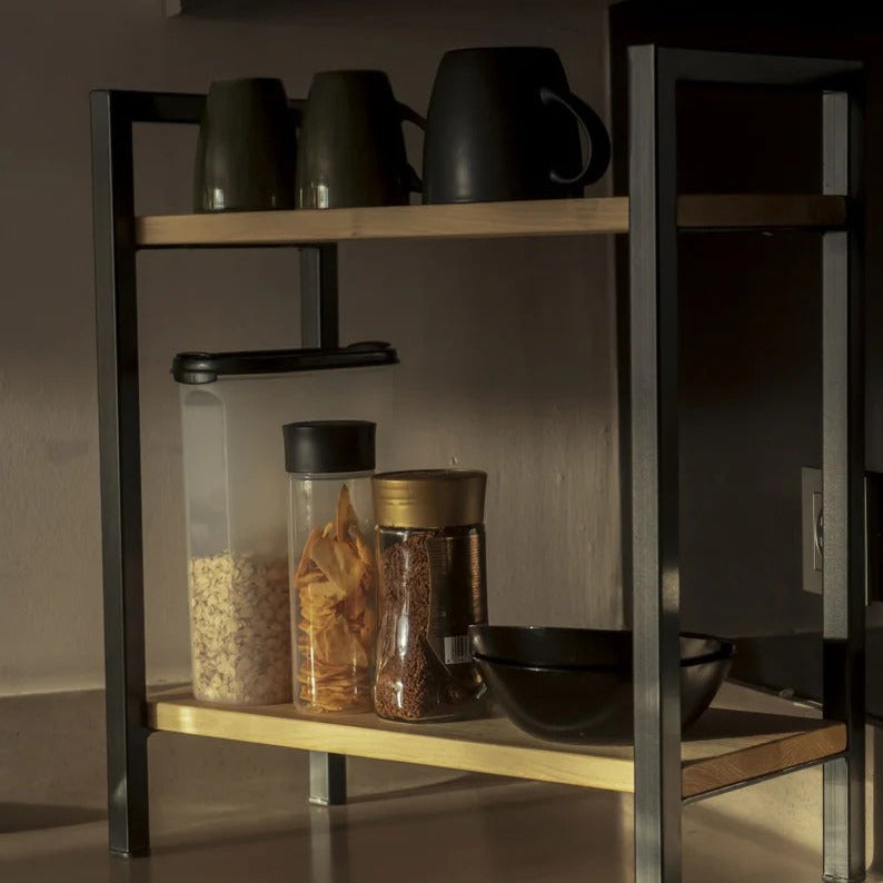 Twin Ledge Coffee Tea Spice Organizer Storage Kitchen Rack - waseeh.com