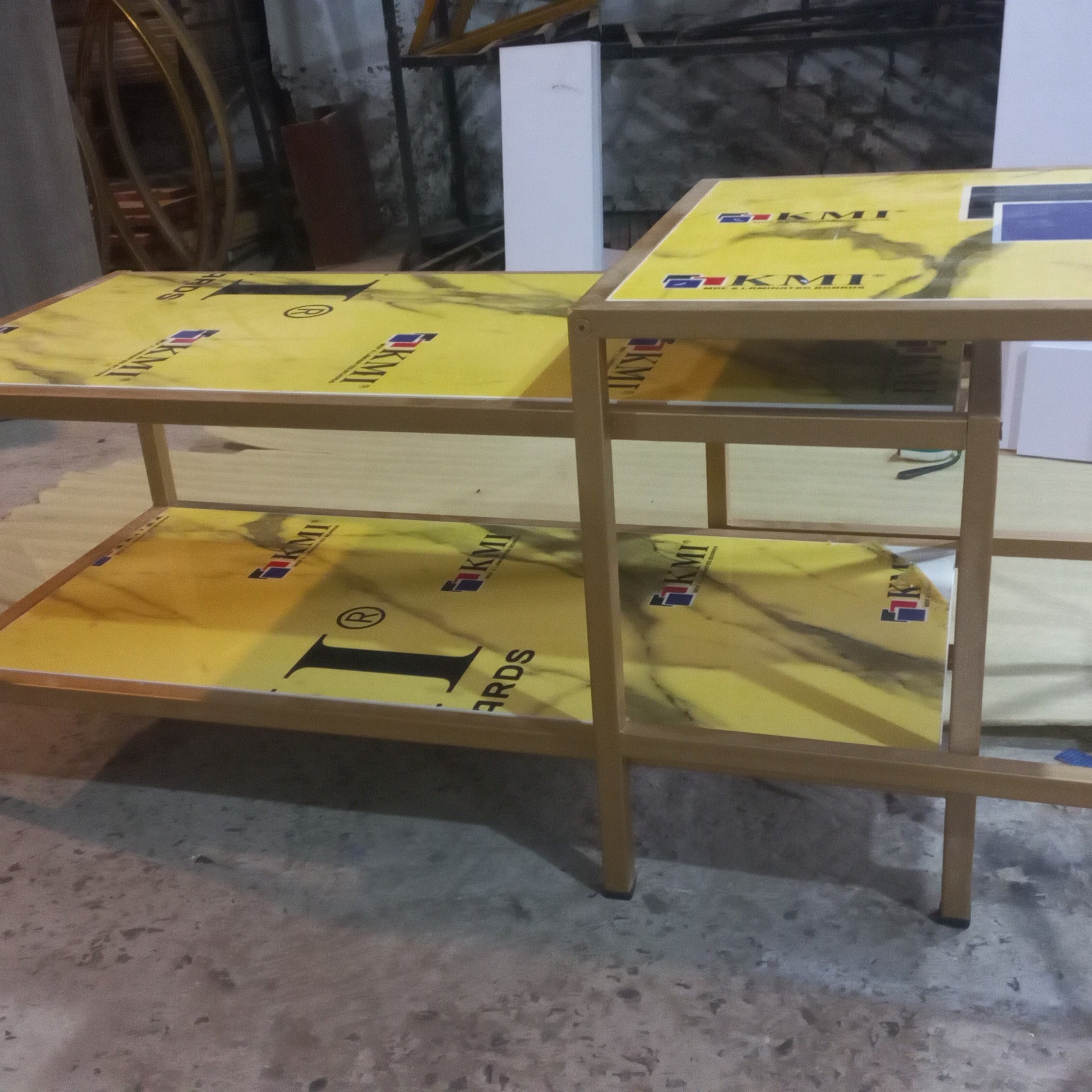 Heaten Gold Living Lounge Drawing Room Nesting Tables (Set of 2) - waseeh.com