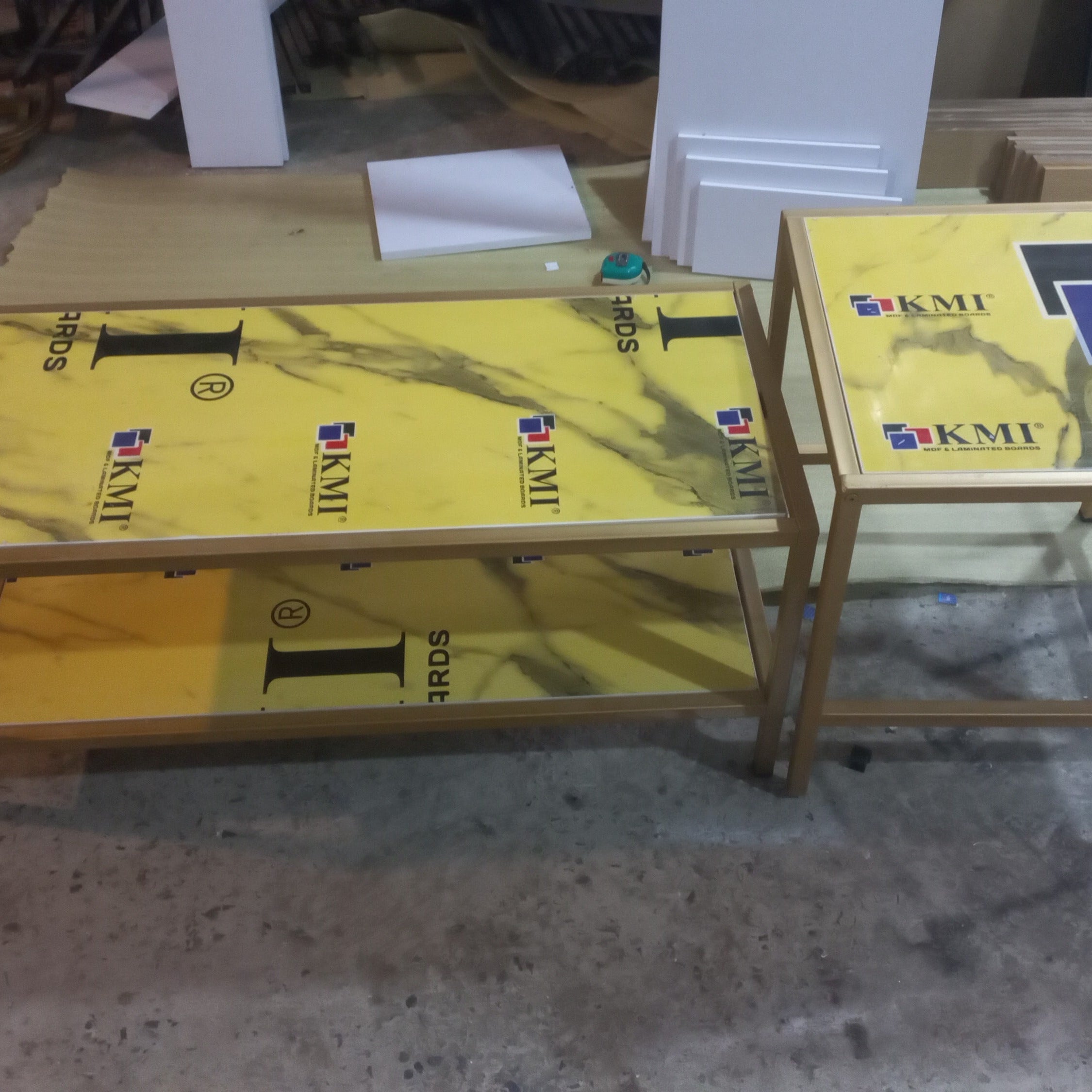 Heaten Gold Living Lounge Drawing Room Nesting Tables (Set of 2) - waseeh.com