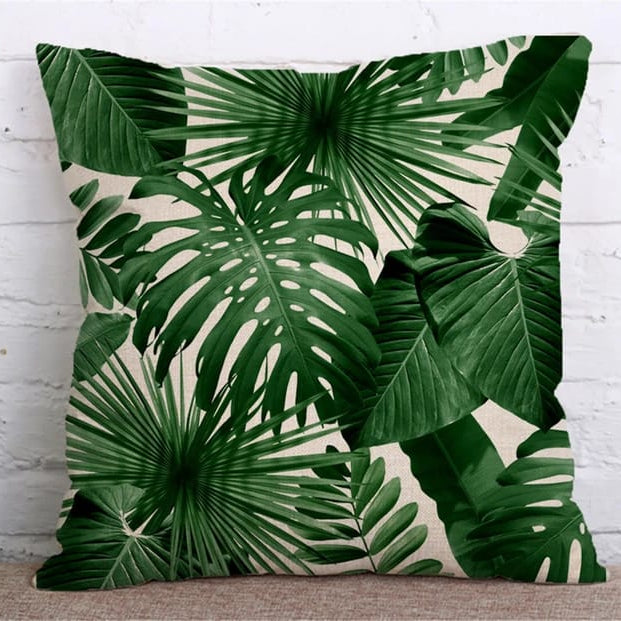 Tropical Green Leaf Cushion Covers Pack of 5