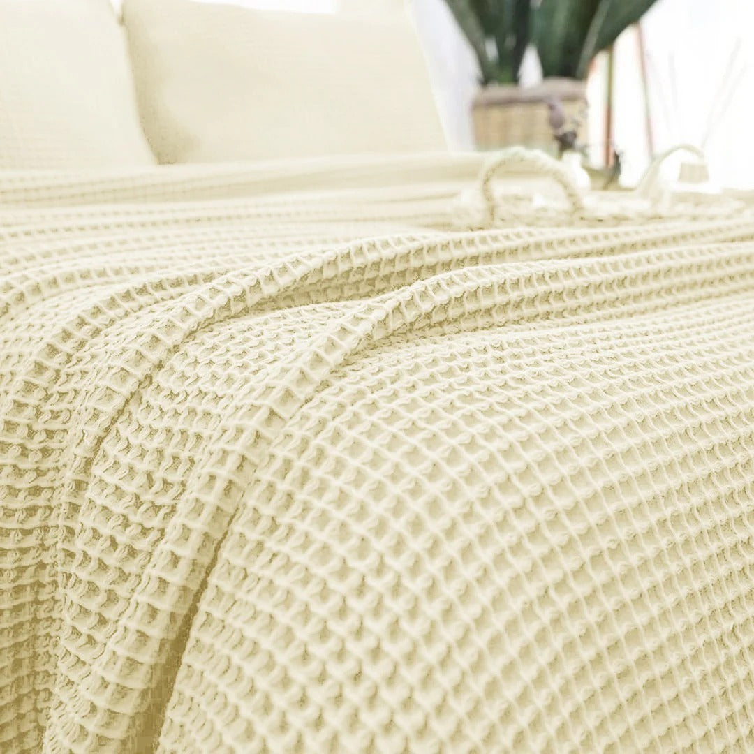 100% Cotton Waffle Blankets - King Size