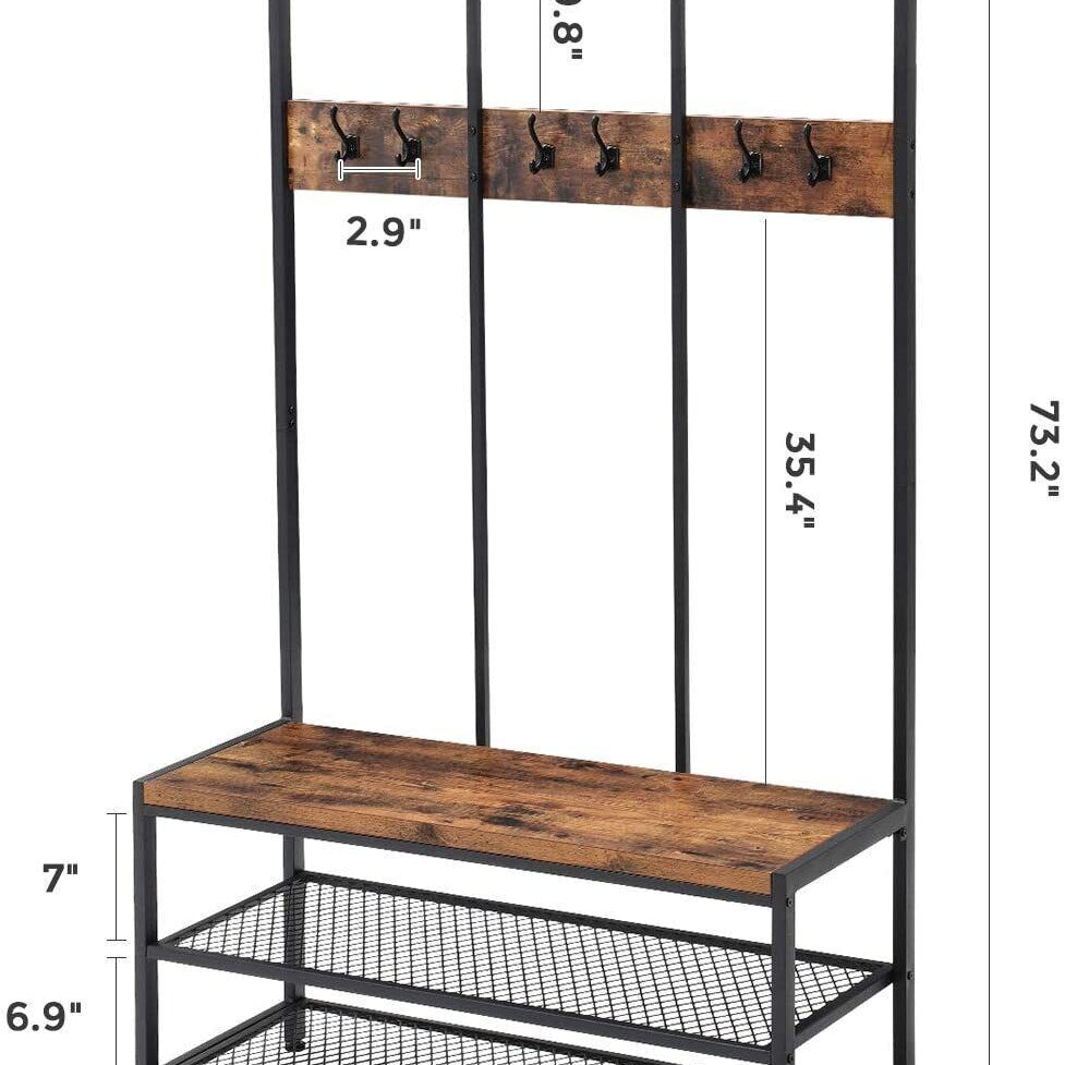DWAYNE Entryway Hall Living Bedroom Coat Shoe Organizer Storage Rack - waseeh.com