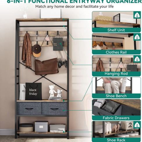 YITA Entryway Hall Living Bedroom Coat Shoe Organizer Storage Drawer Rack - waseeh.com
