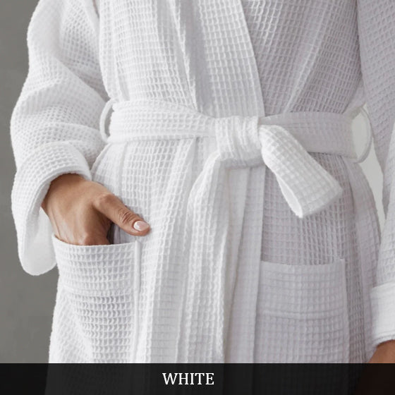 Waffle Weave Cotton Bathrobe